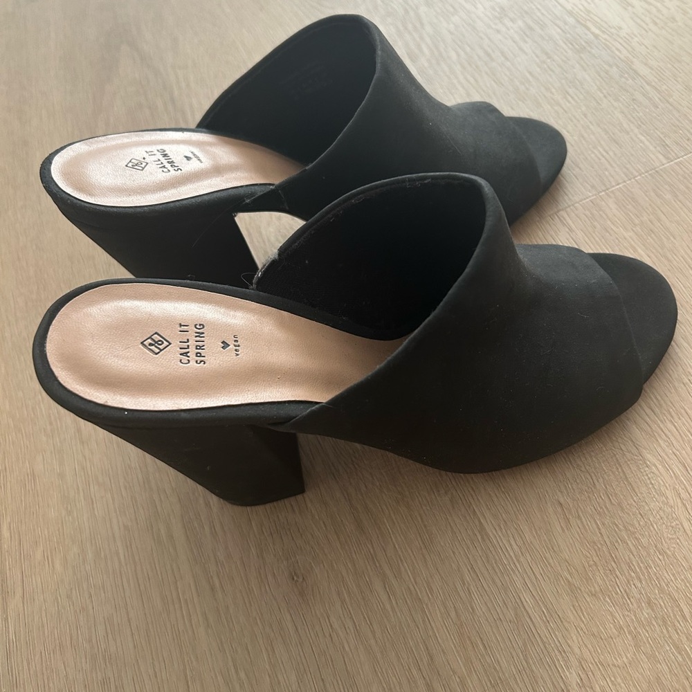 Call It Spring Elegant Black Mules